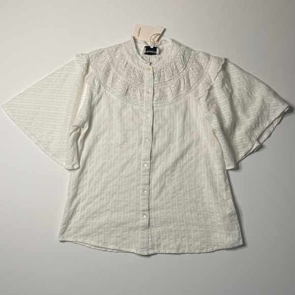FRNCH Tops - FRNCH Women’s White Romantic Blouse Size Small